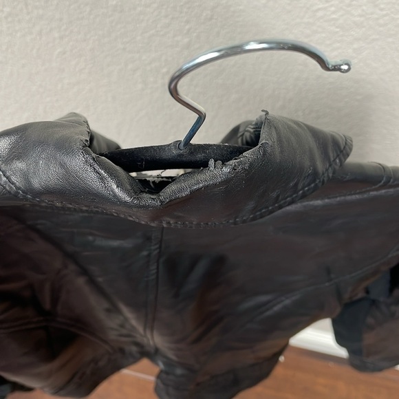 Kenneth Cole Reaction Faux Leather Vegan Moto Biker Jacket Black Sz M - Picture 12 of 14